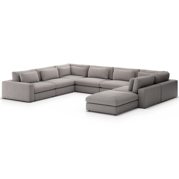 home fashion Bloor 7 Piece Sectional w/ Ottoman Chess Pewter by Four Hands