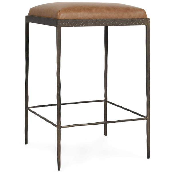 home fashion Bose Leather Counter Stool Chestnut Brown