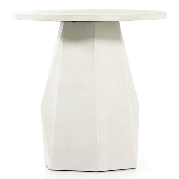 Home Fashion Bowman Outdoor End Table White Concrete By Four Hands