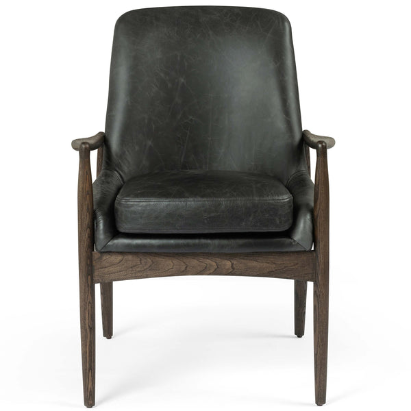 Home Fashion Braden Leather Dining Arm Chair Durango Smoke Set Of 2 By Four Hands