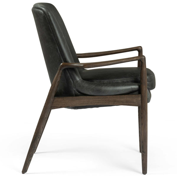Home Fashion Braden Leather Dining Arm Chair Durango Smoke Set Of 2 By Four Hands