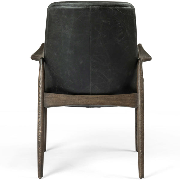 Home Fashion Braden Leather Dining Arm Chair Durango Smoke Set Of 2 By Four Hands
