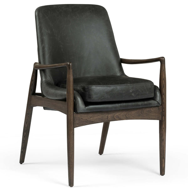 home fashion Braden Leather Dining Arm Chair Durango Smoke Set of 2 by Four Hands