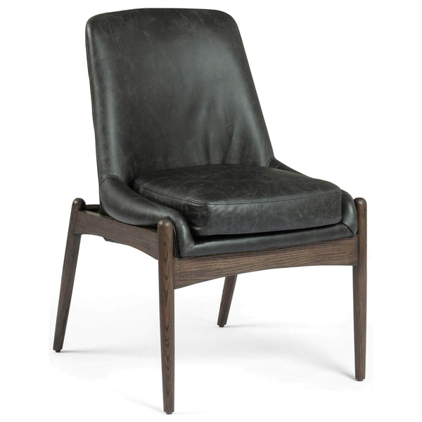 home fashion Braden Leather Side Chair Durango Smoke by Four Hands