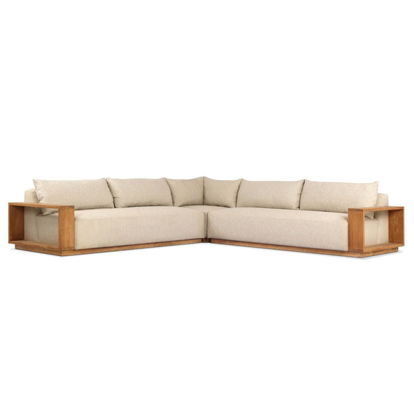 home fashion Branford Outdoor 3 Piece Sectional Ellor Beige by Four Hands