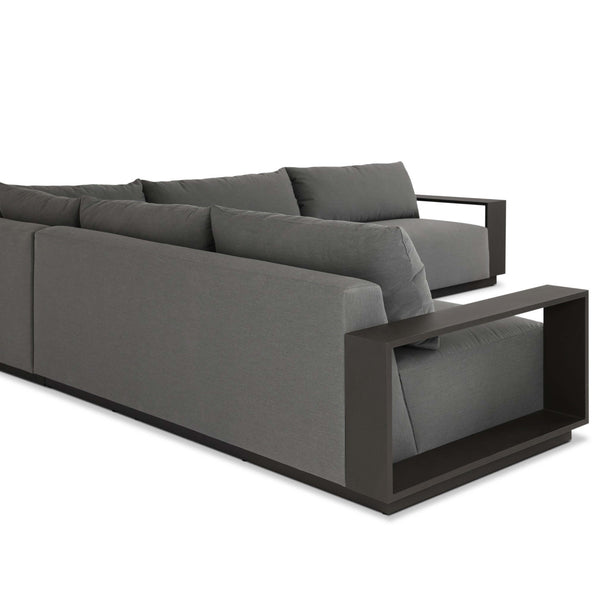 Home Fashion Branford Outdoor Metal 3 Piece Sectional Arashi Graphite By Four Hands