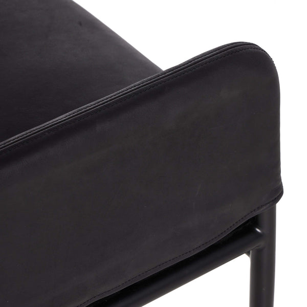 Home Fashion Brickel Leather Bench Heirloom Black By Four Hands