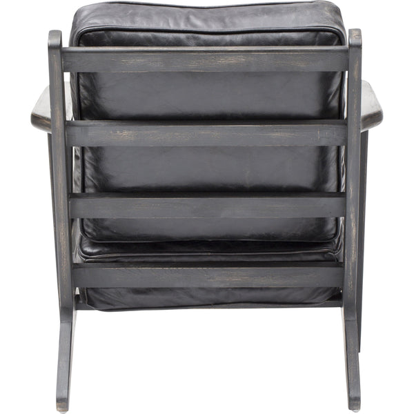 Home Fashion Brooks Leather Lounge Chair Ebony By Four Hands