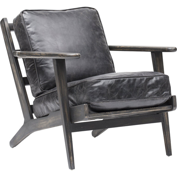 home fashion Brooks Leather Lounge Chair Ebony by Four Hands