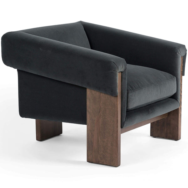 home fashion Cairo Chair Modern Velvet Smoke by Four Hands home fashion Cairo Chair Modern Velvet Smoke by Four Hands