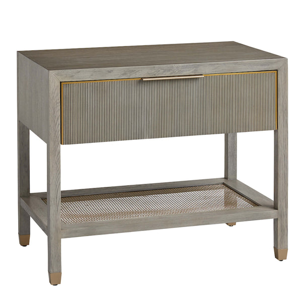 home fashion Caleb 1 Drawer Nightstand Brushed Smoke