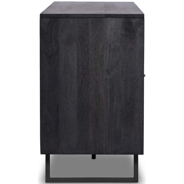 Home Fashion Carmel Sideboard Black Wash W/Black Cane By Four Hands