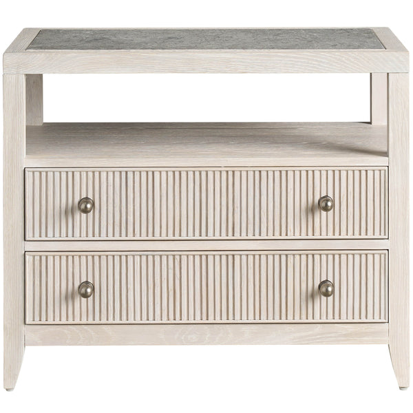 Home Fashion Carmen Two Drawer Nightstand White Oak