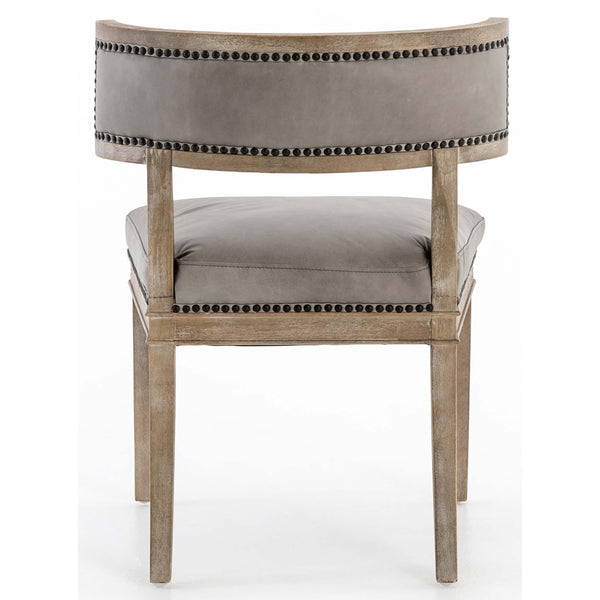 Home Fashion Carter Leather Dining Chair Light Grey Set Of 2 By Four Hands