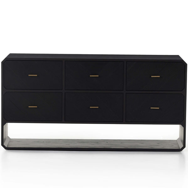 Home Fashion Caspian 6 Drawer Dresser Black Ash Veneer By Four Hands