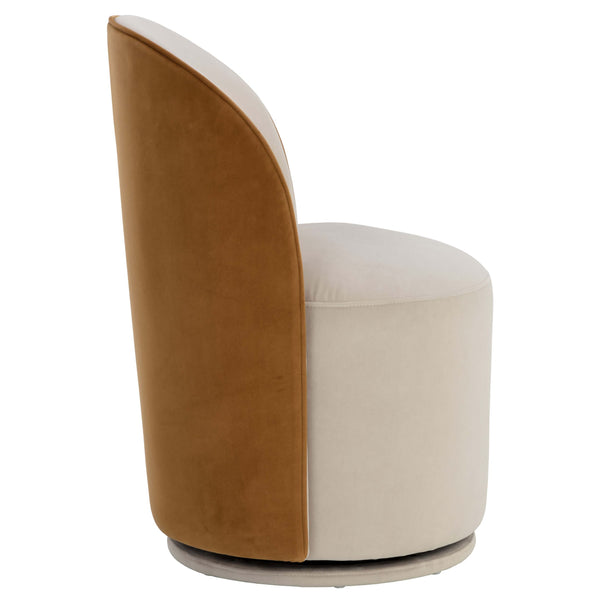 Home Fashion Cavoli Swivel Dining Chair Meg Taupe/Meg Gold Set Of 2