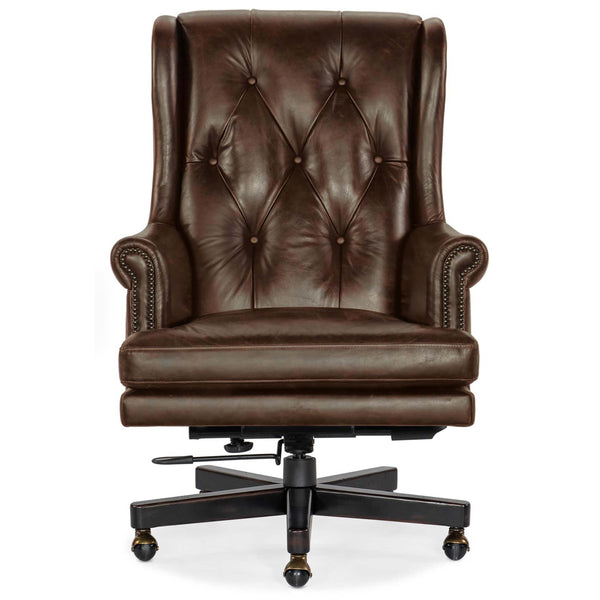 Home Fashion Charleston Leather Executive Swivel Tilt Chair Old Saddle Cocoa