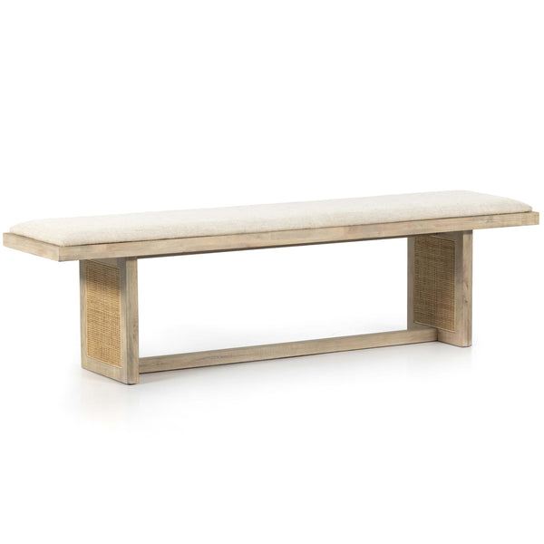 home fashion Clarita Dining Bench White Wash Mango by Four Hands