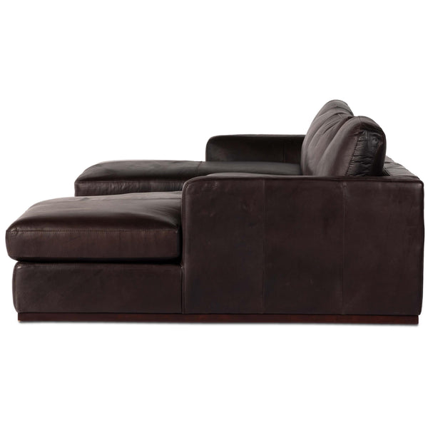 Home Fashion Colt 3 Piece Leather U Sectional Heirloom Cigar By Four Hands