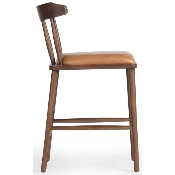 Home Fashion Colter Leather Counter Stool Chaps Saddle By Four Hands