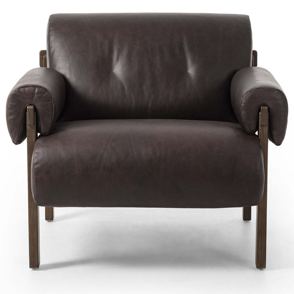 Home Fashion Cora Leather Chair Conroe Cigar By Four Hands