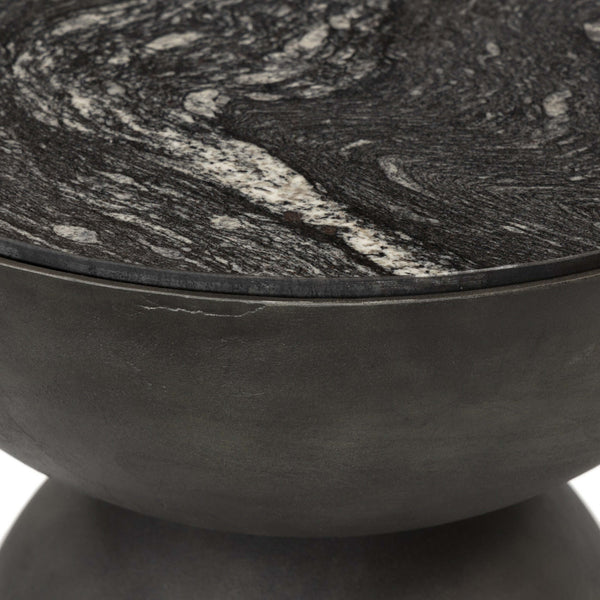 Home Fashion Corbett End Table Polished Black Marble By Four Hands