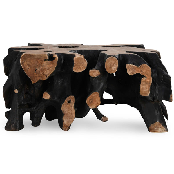 Home Fashion Cypress Root Square Coffee Table Black/Natural