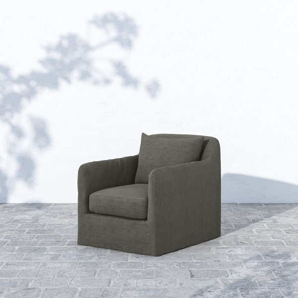 Home Fashion Dade Outdoor Swivel Chair Charcoal By Four Hands