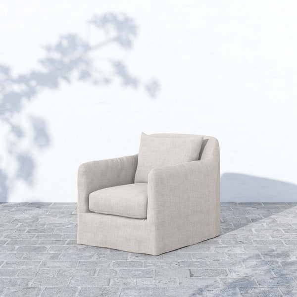 Home Fashion Dade Outdoor Swivel Chair Stone Grey By Four Hands