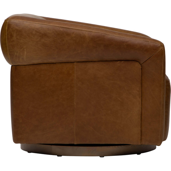 Home Fashion Dana Leather Swivel Chair Concord Mink By Becki Owens