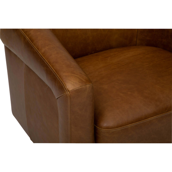 Home Fashion Dana Leather Swivel Chair Concord Mink By Becki Owens