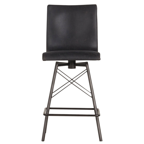 Home Fashion Diaw Swivel Counter Stool Rialto Ebony By Four Hands