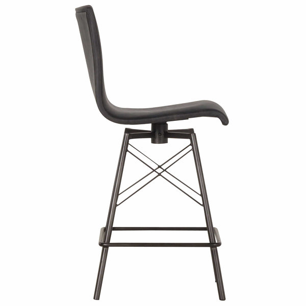 Home Fashion Diaw Swivel Counter Stool Rialto Ebony By Four Hands