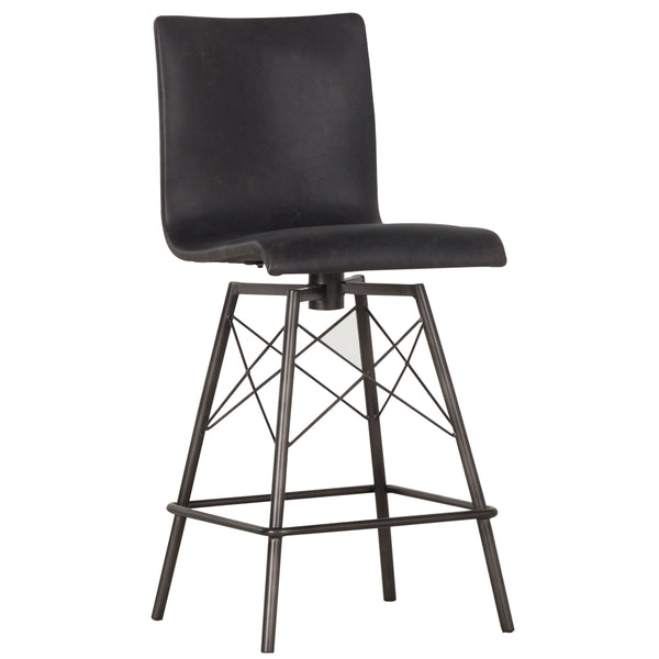 home fashion Diaw Swivel Counter Stool Rialto Ebony by Four Hands
