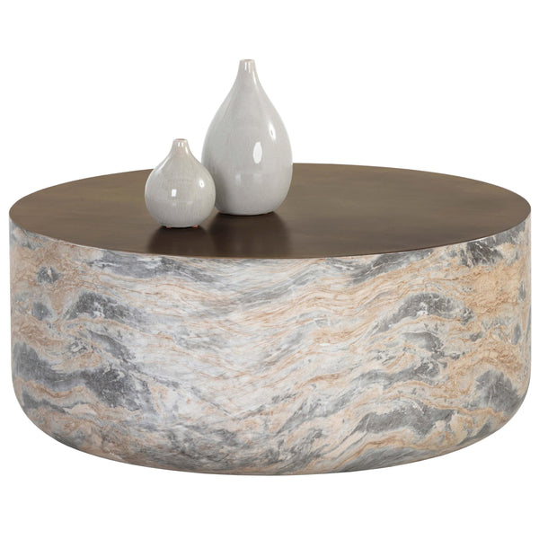 Home Fashion Diaz Coffee Table Marble Look/Antique Brass