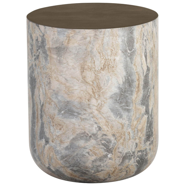 home fashion Diaz End Table Marble Look/Antique Brass