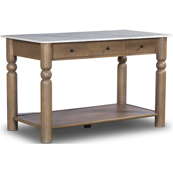 home fashion Dothan Kitchen Island White Marble by Four Hands