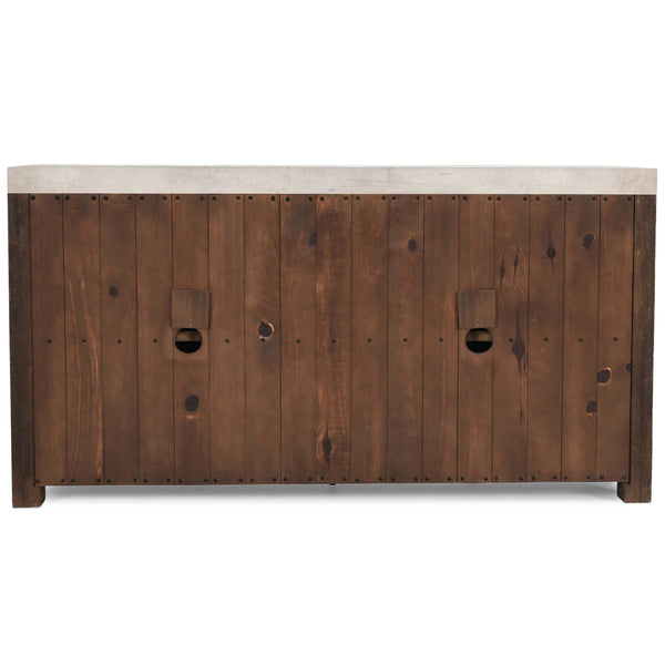 Home Fashion Durant 4 Door Sideboard Distressed Gray