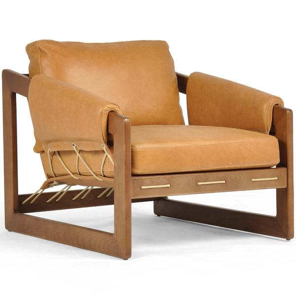 Home Fashion Dustin Leather Chair Palermo Cognac By Four Hands