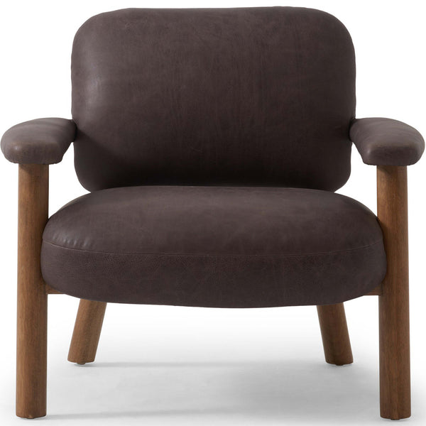 Home Fashion Eisley Leather Chair Tumble Waxed Slate By Four Hands
