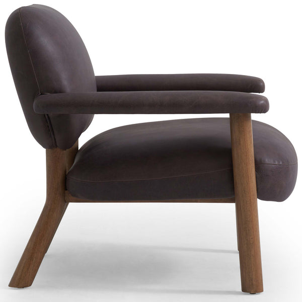 Home Fashion Eisley Leather Chair Tumble Waxed Slate By Four Hands
