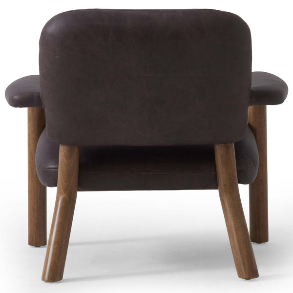 Home Fashion Eisley Leather Chair Tumble Waxed Slate By Four Hands