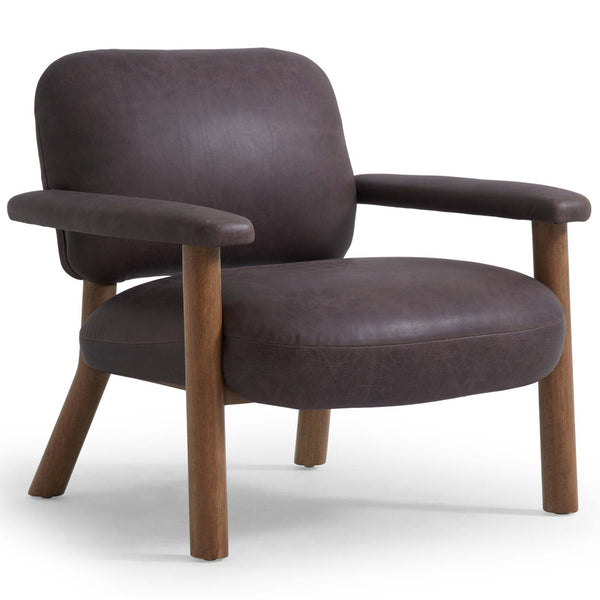 home fashion Eisley Leather Chair Tumble Waxed Slate by Four Hands