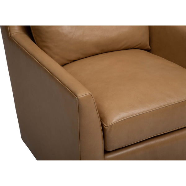 Home Fashion Embry Leather Swivel Chair Landry Fawn