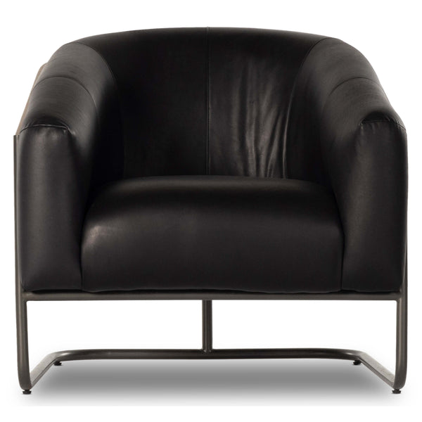Home Fashion Etta Leather Chair Heirloom Black By Four Hands