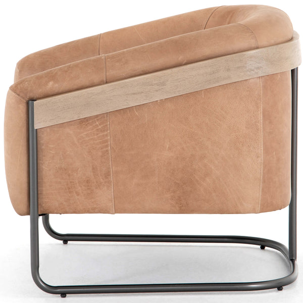 Home Fashion Etta Leather Chair Winchester Beige By Four Hands