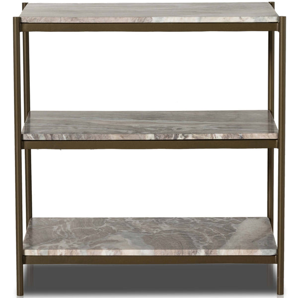 Home Fashion Felix Nightstand Canyon Marble/Antique Brass By Four Hands