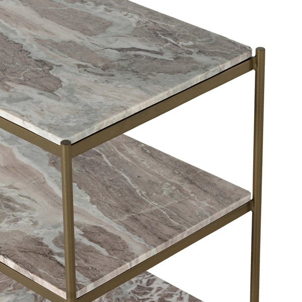 Home Fashion Felix Nightstand Canyon Marble/Antique Brass By Four Hands