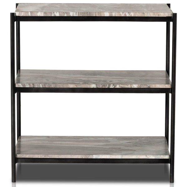 Home Fashion Felix Nightstand Canyon Marble/Hammered Grey By Four Hands
