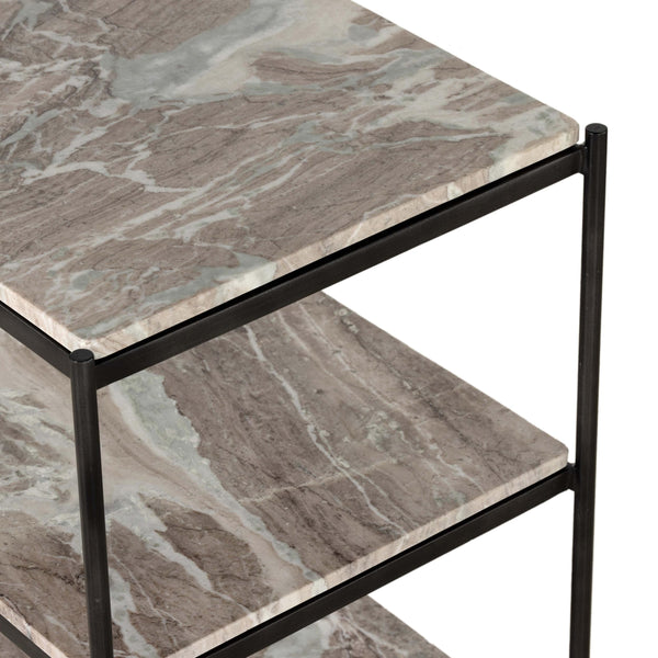 Home Fashion Felix Nightstand Canyon Marble/Hammered Grey By Four Hands